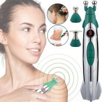 Массажная ручка с 3 насадками головками для терапии Rocket Pain Relief Pen 3 в 1 импульсный ручной акупунктурный массажер для снятия боли всего тела