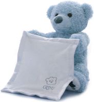 М'яка дитяча іграшка Peekaboo Bear Плюшевий ведмедик 33 см музичний інтерактивний грає в хованки говорить ведмідь від 6 місяців Пікабу Блакитний