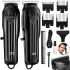 VGR V-982 cordless hair clipper 4 interchangeable attachments, cordless men's beard and moustache trimmer with LED display USB