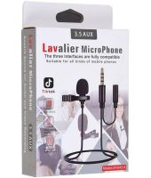 Microphone Lapel for Lavalier Micro Phone JH-043-A 3.5AUX Wired Chest Lapel with Clip Clip and Headphone Jack Black
