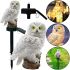 Garden Decorative Lantern Owl Solar Powered 15cm Waterproof Street Lamp, Lawn Statuette with Backlight 600 mAh White