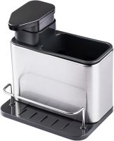 Диспенсер з дозатором для миючого Clean Storage Rack TH3700 3 в 1 органайзер для столових приладів з підставкою і зливом для води на мийку PK-1