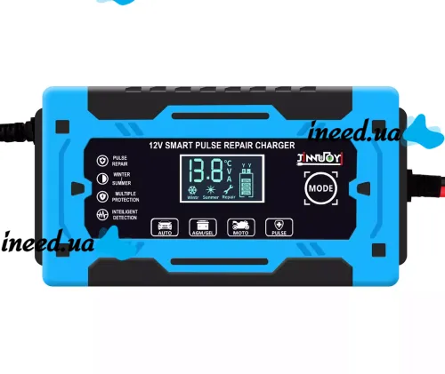 Автомобільний імпульсний пускозарядний АКБ Jinnuoyi Pulse Repair Charger 12V 10A пристрій з LED дисплеєм для зарядки акумуляторів авто 10Ah-200Ah