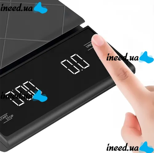 Kitchen Touch Scale Coffee Scale EK6012 up to 5 kg, cordless coffee weighing scale with LED display, timer and flat platform 4058