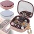 Jewelry Organizer with Mirror Jewerly Storage Box LD-988 Travel Mini Jewelry Box with 7 Compartments for Jewelry and Jewelry 10x10 cm
