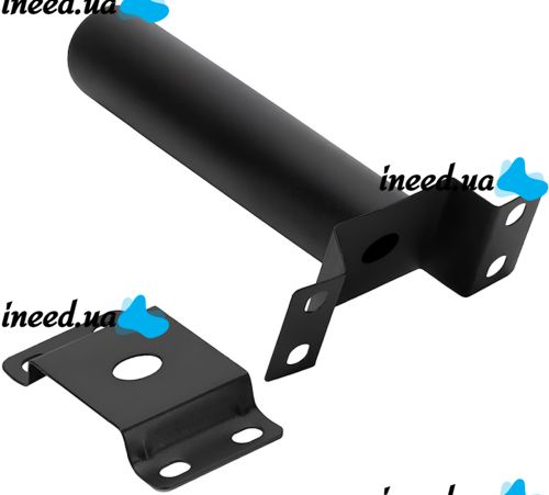 Тримач для вуличного ліхтаря на стовп Solar Street Light 4.8 см настінне кріплення, круглий кронштейн з анкерами для світильників до 20 кг Чорний