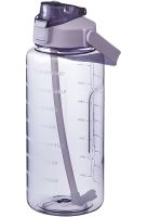 Sports Bottle with Water Drinker Water Bottle Large Gym 2L Portable Airtight Bottle with Timer, Straw and Handle for Sports