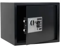 Electronic safe Malatec S8799 with 2 keys for storing money and valuables, furniture mini safe with electronic code and key Black