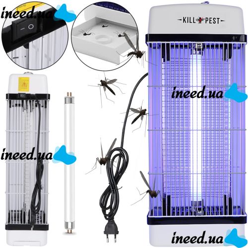 Москітна лампа Renata Electric Insect Killer RT - 1x10w електрична приманка пастка для мух і комарів, УФ Знищувач комах з підсвічуванням