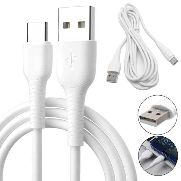 Кабель для зарядного устройства Borofone BX18 USB Type-C 3A 1м для зарядки и передачи данных телефона, зарядка шнур 100 см для смартфона Белый