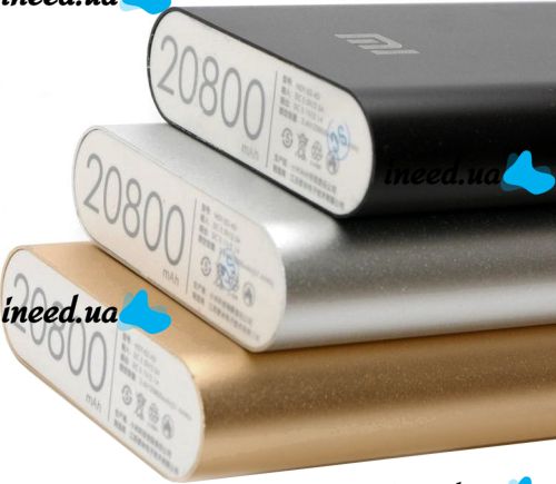 Портативное зарядное устройство Xiaomi MI Power Bank 20800 mAh внешний аккумулятор, зарядка для телефона IOS Android повербанк 2.1А USB Черный