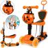 Scooter FYS-2864 Orange 5-in-1 three-wheeled children's scooter with folding seat, parental handle and lighted wheels Orange