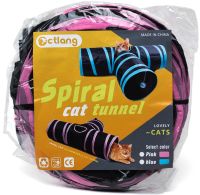 Складаний ігровий тунель для котів Spiral Cat Tunnel B15103 25 см розкладний 4-х сторонній лабіринт, що шарудить, із підвісною іграшкою для котів 4 входи