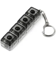 Брелок антистресс кейкап Switch Keychain SK-04 игрушка кликер с 4 механическими клавишами, карабином для ключей и RGB подсветкой Черная Jedel