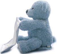 М'яка дитяча іграшка Peekaboo Bear Плюшевий ведмедик 33 см музичний інтерактивний грає в хованки говорить ведмідь від 6 місяців Пікабу Блакитний