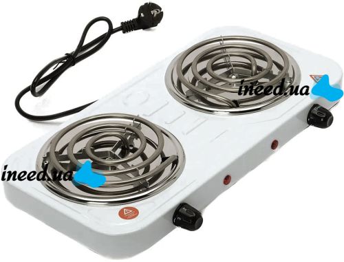 Настільна двоконфорочна електроплита Hot Plate Electric Cooking JX-2020b спіральна плита на 2 конфорки 5 режимів 2000W з термостатом індикатором