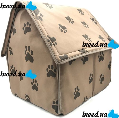 М'який будиночок для собак і кішок Portable Dog House портативна складна будка для домашніх тварин, розкладне спальне місце на флісі для вихованців