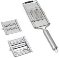 Ручная терка Vegetable Slicer Grater XL-338 овощерезка для чистки и нарезки фруктов овощей, плоская шинковка 3 сменных насадки из нержавеющей стали