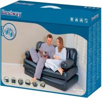 Inflatable Double Bed Transformer Bestway 75054 sofa 5 in 1 with double mattress and Armrest 188x152x64 cm sofa bed with reclining backrest