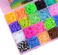 A set of elastic bands for weaving bracelets Band Accessory Case NR-2 set with a hook and holder for needlework and creativity 1500 pieces in a case from 3 years old