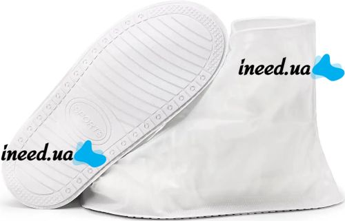 Багаторазові бахіли для взуття Adult Shoe Cover водонепроникні захисні чохли дощовики на блискавці з протектором від дощу і бруду прозорі