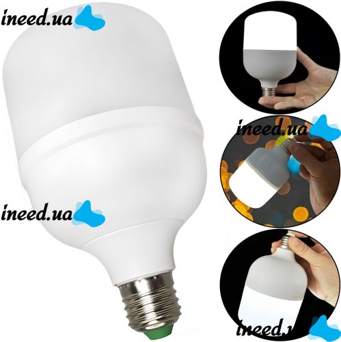 Аварийная светодиодная LED лампа Almina DL-020 с цоколем E27 и встроенным аккумулятором 20W 6500K энергосберегающая перезаряжаемая лампочка DL020