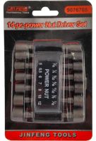 A set of hexagon socket heads Power Nut Driver 14PCS a set of quick-change nozzles with a storage holder, reinforced bits for a screwdriver