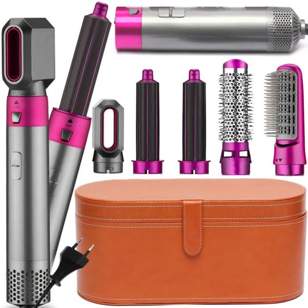Dyson 5 in 1 Hair Dryer Styler Hair Dryer and Curling Comb, Brush Styler with Attachments in Leather Case 1000W Dyson Pink