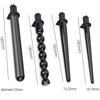 Kemei KM-4083 4-in-1 cone curling iron for curling hair, spiral styler with replaceable nozzles multi-styler with ceramic coating curling iron