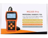 Автомобільний сканер OBDII/EOBD MS309PRO для діагностики помилок двигуна авто, детектор несправності, діагностичний автосканер з дисплеєм OBD2