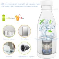 Portable Mini Juicer 350ml Bottle Blender for Smoothies and Juice, Wireless Portable Mini Blender, Juicer, Fruit Chopper White