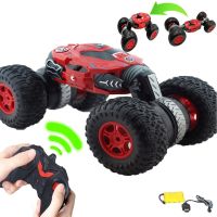 Stunt car shifter Dance Monster RQ-2028 Red on radio control, Transformer all-terrain vehicle on the control panel, Red