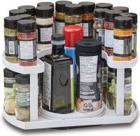 Спецовница Spice Spinner Organizer ZB-918 дворівневий поворотний органайзер полиця для зберігання спецій, підставка стелаж для приправ і соусів
