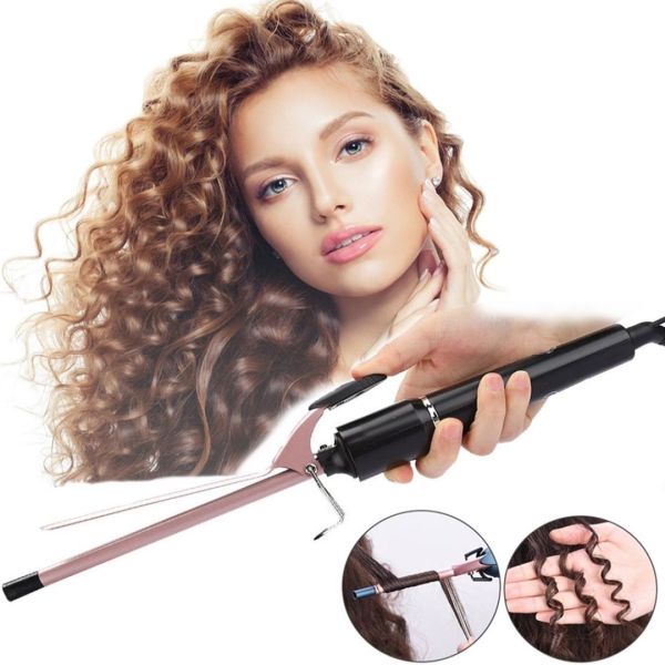Профессиональная тонкая плойка Gemei GM-2825 ceramic pro 9мм для мелких кудрей, Афроплойка с турмалиновым покрытием, щипцы для завивки волос Gemmy