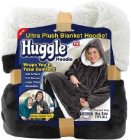 Толстовка-плед с капюшоном Huggle Hoodie Ultra Plush Blanket 2 в 1 унисекс оверсайз толстовка худи плюшевый плед с рукавами на флисе 74Х110 см Серый 