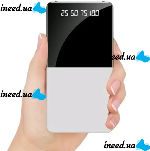 Зарядний пристрій УМБ Power Bank 20000 mAh Xiaomi Power Quantus MI 2.1 C 2xUSB повербанк з ліхтариком, зовнішній акумулятор батарея для телефону
