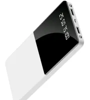 Зарядний пристрій УМБ Power Bank 20000 mAh Xiaomi Power Quantus MI 2.1 C 2xUSB повербанк з ліхтариком, зовнішній акумулятор батарея для телефону