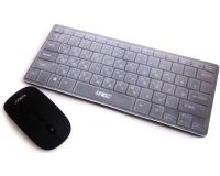 Комплект бездротова ультратонка Bluetooth клавіатура і миша UKC WI1214 Black набір 2 в 1 для ПК комп'ютера ноутбука з USB адаптером 2.4 GHz Чорний