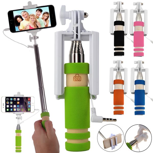 Мини монопод штатив для селфи Mini Monopod Z07-5 E портативная селфи палка 50 см селфи-монопод с кнопкой и кабелем для Android и IOS от AUX