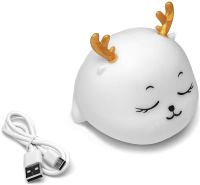 Дитячий настільний нічник Олень Cute Deer Silicone Night Light YT-8812 акумуляторний силіконовий світильник з RGB підсвічуванням і сенсорним датчиком