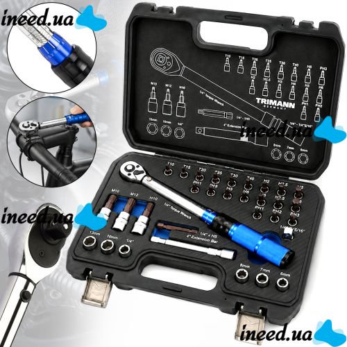 Trimann TM-32 Tool Set with a 5–25 Nm Torque Ratchet and 32-Piece Bit Set, Handheld Quick-Release Ratchet Wrench Set in a Case