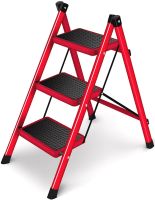 Folding stepladder for 3 steps Mastar 3 Step Ladders up to 150 kg folding three-stage one-way ladder with anti-slip coating 84x40 cm