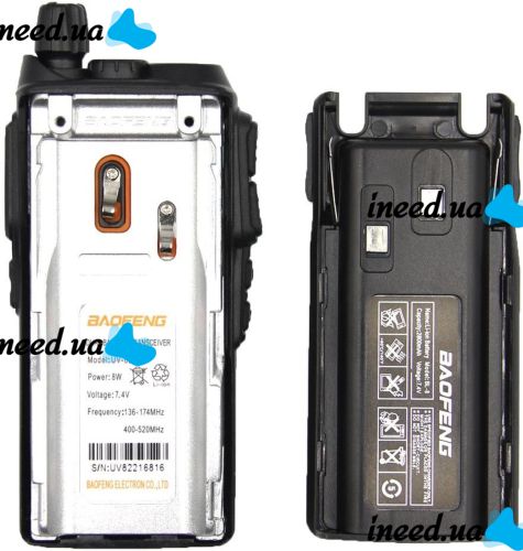 Дводіапазонна рація Baofeng UV82 5W на 128 каналів до 7 км портативна цифрова радіостанція з гарнітурою і подвійною кнопкою 2800 мАг UV - 82 Чорна