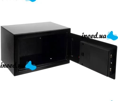 Electronic safe Malatec S8799 with 2 keys for storing money and valuables, furniture mini safe with electronic code and key Black