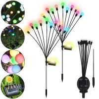 Вуличний садовий світильник Solar Firefly Lamp MH-1018 Світлячки 2 шт. 70 см гнучкі декоративні RGB ліхтарики 10 LED світлодіодів на сонячній батареї