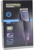 Чоловіча машинка для стрижки волосся GEMEI GM-836 провідний тример для стрижки і окантовки бороди і вусів зі змінними насадками в чохлі від мережі IGemei