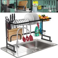 Сушарка для зберігання посуду над раковиною Storage Shelf Sink Rack XL - 738 двоярусна полиця для сушіння, настільний органайзер на мийку XY-6203 Чорний