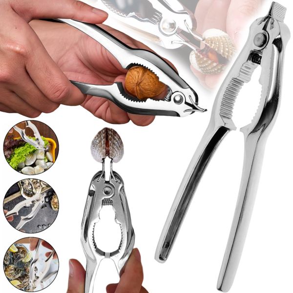 Кухонный орехокол Nut Cracker AND 198 2 в 1 для чистки и раскалывания скорлупы ореха, миндаля, каштана 14×5 см ручная открывалка для морепродуктов