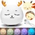 Дитячий настільний нічник Олень Cute Deer Silicone Night Light YT-8812 акумуляторний силіконовий світильник з RGB підсвічуванням і сенсорним датчиком