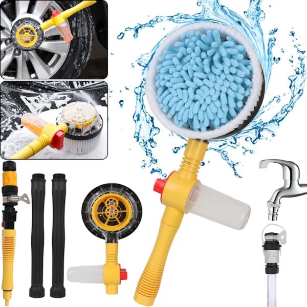 Вращающаяся насадка для шланга Water Blast Cleaner Roto Brush MC-1065 комплект для мойки и чистки с щеткой из микрофибры и резервуаром для авто